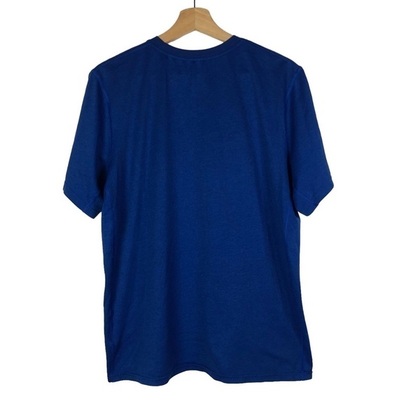 Nike Royal Blue Green Swoosh Logo Crewneck Short Sleeve Athletic Tee M - Picture 2 of 3